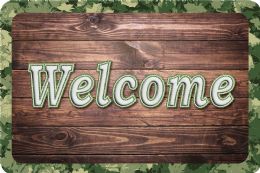 24 Pieces The Original Fun Mat, Welcome Mat, 15.5" X 23.5", Camo Wood Welcome - School and Office Supply Gear