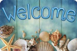 24 Pieces The Original Fun Mat, Welcome Mat, 15.5" X 23.5", Beach Life Welcome - School and Office Supply Gear
