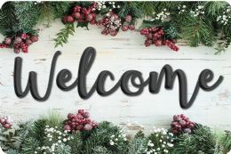 24 Pieces The Original Fun Mat, Welcome Mat, 15.5 inch X 23.5 inch Winter Garland Berries Welcome - School and Office Supply Gear