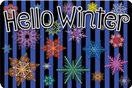 24 Pieces The Original Fun Mat, Welcome Mat, 15.5 inch X 23.5 inch, Hello Winter Colorful Snowflakes - School and Office Supply Gear