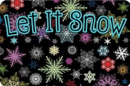 24 Pieces The Original Fun Mat, Welcome Mat, 15.5 inch X 23.5 inch, Let It Snow Colorful Snowflakes - School and Office Supply Gear