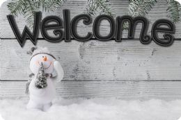 24 Pieces The Original Fun Mat, Welcome Mat, 15.5 inch X 23.5 inch, Shiplap Snowman Welcome - School and Office Supply Gear