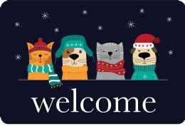 24 Pieces The Original Fun Mat, Welcome Mat, 15.5 inch X 23.5 inch, Furry Friends Welcome - School and Office Supply Gear