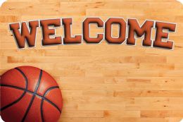 24 Pieces The Original Fun Mat, Welcome Mat, 15.5 inch X 23.5 inch, Basketball Welcome - School and Office Supply Gear