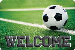 24 Pieces The Original Fun Mat, Welcome Mat, 15.5 inch X 23.5 inch, Soccer Ball Welcome - School and Office Supply Gear