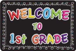 24 Pieces The Original Fun Mat, Welcome Mat, 15.5 inch X 23.5 inch, Welcome To 1st Grade - School and Office Supply Gear