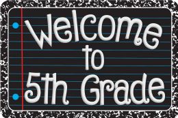 24 Pieces The Original Fun Mat, Welcome Mat, 15.5 inch X 23.5 inch, Welcome To 5th Grade - School and Office Supply Gear
