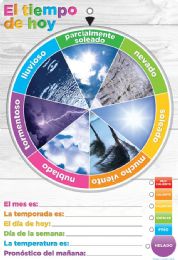 24 Pieces Smart Poly Weather Smart Wheel With Grommett 13 inch x19 inch, Spanish - School and Office Supply Gear
