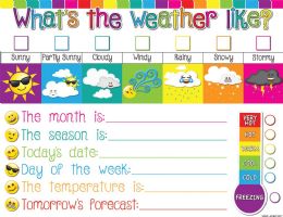 24 Pieces Smart Poly Chart 17 inch x 22 inch, Emotion Icons Weather - School and Office Supply Gear