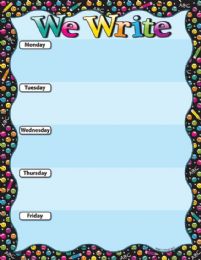 24 Pieces Smart Poly Chart 17 inch x 22 inch, Emotion Icons We Write - School and Office Supply Gear