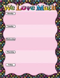 24 Pieces Smart Poly Chart 17 inch x 22 inch, Emotion Icons We Love Math - School and Office Supply Gear