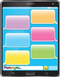 24 Pieces Smart Poly Chart 17 inch x 22 inch, Emotion Icons Cell Phone Messages - School and Office Supply Gear