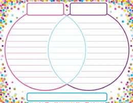 24 Pieces Smart Poly Chart 17 inch x 22 inch, Confetti Venn Diagram - School and Office Supply Gear