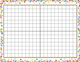 24 Pieces Smart Poly Chart 17 inch x 22 inch, Confetti Grid 14x20 - School and Office Supply Gear