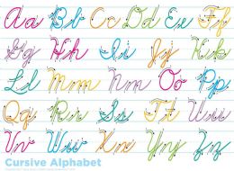 24 Pieces Traditional Cursive Handwriting, Space Savers, Postermat Pals, 13" X 9.5" Smart Poly, Single Sided - School and Office Supply Gear