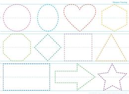 24 Pieces Shapes Tracing, Space Savers, Postermat Pals, 13" X 9.5" Smart Poly, Single Sided - School and Office Supply Gear