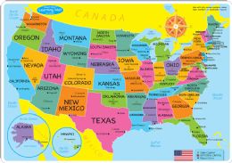 20 Packs 10 Pack Smart Poly Learning Mats 12"x17", DoublE-Sided, Us Map Basic 95000 - School and Office Supply Gear
