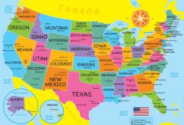 10 of Placemat Studio, 10, Usa Map, Learning Placemat, 13 inch x 19 inch, Single Sided, Smart Poly