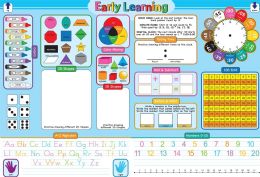 10 Packs Placemat Studio, 10, Early Learning Education Basics, Learning Placemat, 13 inch x 19 inch, Single Sided, Smart Poly - School and Office Supply Gear
