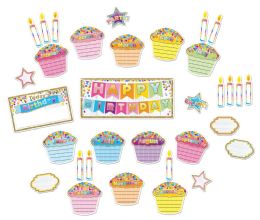 24 of Smart Poly ,mini Bulletin Board Set Birthday Confetti Design , 33 Piece Set