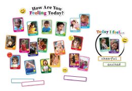 24 Sets Smart Poly Mini Bulletin Board Set, Pictures Emotions, How Are You Feeling Today, 32 Piece Set - School and Office Supply Gear