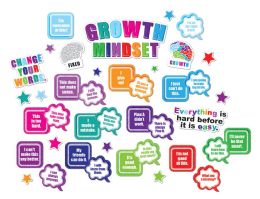 24 Sets Smart Poly Mini Bulletin Board Set, Growth Mindset, 41 Piece Set - School and Office Supply Gear
