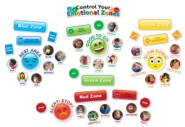 24 Sets Smart Poly Mini Bulletin Board Set, Stop Light Behavior, Control Your Emotional Zones, 45 Piece Set - School and Office Supply Gear