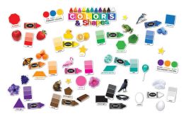 24 Sets Smart Poly Mini Bulletin Board Set, Colors/Shapes, 61 Piece Set - School and Office Supply Gear