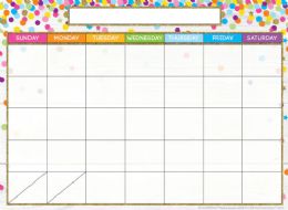 10 Packs 10 PosterMat Pals , Space Savers, 13 inch x 9.5 inch, Smart Poly, Calendar Confetti Style 95305 - School and Office Supply Gear