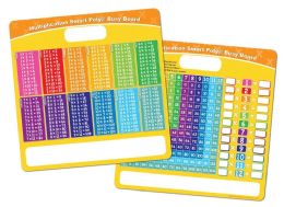 24 of Smart Poly, Educational Activity Busy Board, Dry Erase, 10.75 inch x 10.75 inch, Die Cut Handle Black , Marker, Multiplication