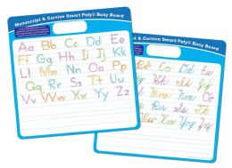 24 Pieces Smart Poly, Educational Activity Busy Board, Dry Erase, 10.75 inch x 10.75 inch, Die Cut Handle Black , Marker, Manuscript/Cursive - School and Office Supply Gear