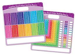24 Pieces Smart Poly, Educational Activity Busy Board, Dry Erase, 10.75 inch x 10.75 inch, Die Cut Handle Black , Marker, Addition - School and Office Supply Gear