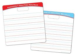 24 of Smart Poly, Educational Activity Busy Board, Dry Erase, 10.75 inch x 10.75 inch, Die Cut Handle Black , Marker, 3/4 inch and 1 inch Practice Handwriting Lines