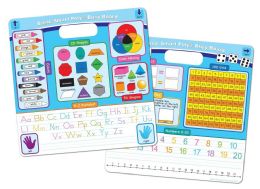 24 Pieces Smart Poly, Educational Activity Busy Board, Dry Erase, 10.75 inch x 10.75 inch, Die Cut Handle Black , Marker, Educational Basics Combination - School and Office Supply Gear