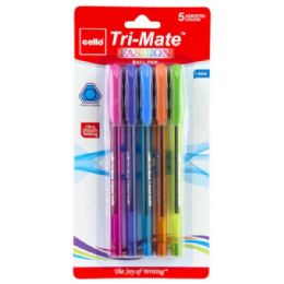 36 pieces Cello 5 1.0mm Retractable TrI-Mate Ballpoint Fashion Bright Colors Pens - Pens