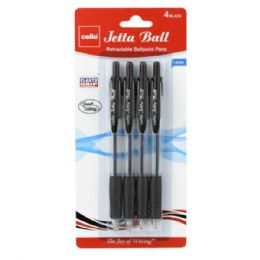36 pieces Cello 4 1.0mm Jetta Retractable Ballpoint Black Pens - Pens
