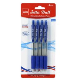 36 pieces Cello 4 1.0mm Jetta Retractable Ballpoint Blue Pens - Pens
