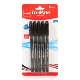 36 pieces Cello 5 1.0mm TrI-Mate Ballpoint Black Pens - Pens