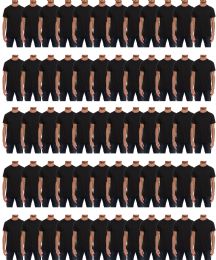 60 of Mens Cotton Crew Neck Short Sleeve T-Shirts Black, Small
