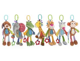 24 Bulk Nuby Plush Character, Velour Monkey, Dog, Elephant,giraffe
