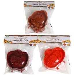 24 pieces Pie Molds Mini Harvest 3 Ast Apple/ Pumpkin/ Acorn Harv Pbh - Thanksgiving