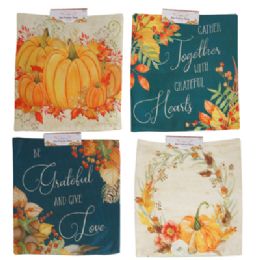 24 pieces Pillow Cover Harvest Jute 17.75in Ast Patterns / Harv Header - Thanksgiving