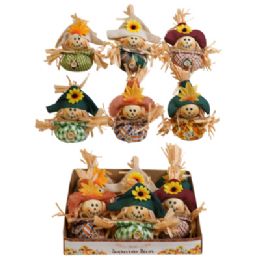 24 pieces Scarecrow Table Big Belly Decor 2.5x7in Harvest / Ht 12pc Pdq - Thanksgiving