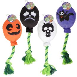 44 pieces Dog Toy Halloween Plush W/rope And Squeaker 4 Asst Designs Hang Tag In Pdq Ref #p33799 - Pet Toys