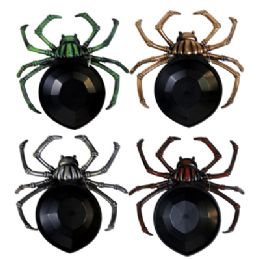 24 pieces Spider Candy Dish 4 Ast 8 X 9in Plastic/ 24pc Pdq - Halloween