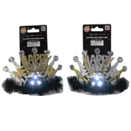 24 Pieces New Year Light Up Tiara - New Years