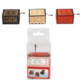 12 pieces Music Box Mini Wooden 2.5 X 2.125 3 Asst Christmas Songs In Peggable Pvc Box Mdf Comply - Christmas Novelties