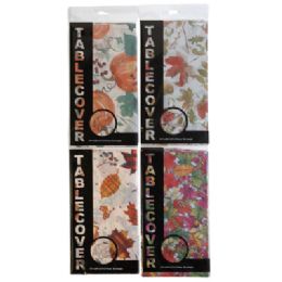 36 pieces Tablecover Harvest 54 X 108 30gsm Pe 4 Asst Full Print Pegbl Prtd pb - Thanksgiving