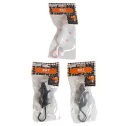 24 pieces Rat 7.87in Blk/ Grey/ White Plastic Hlwn/ Pbh - Halloween