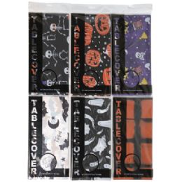 36 pieces Tablecover Halloween 54x108 30gsm Pe 6 Asst Full Print Pegbl Prtd pb - Halloween